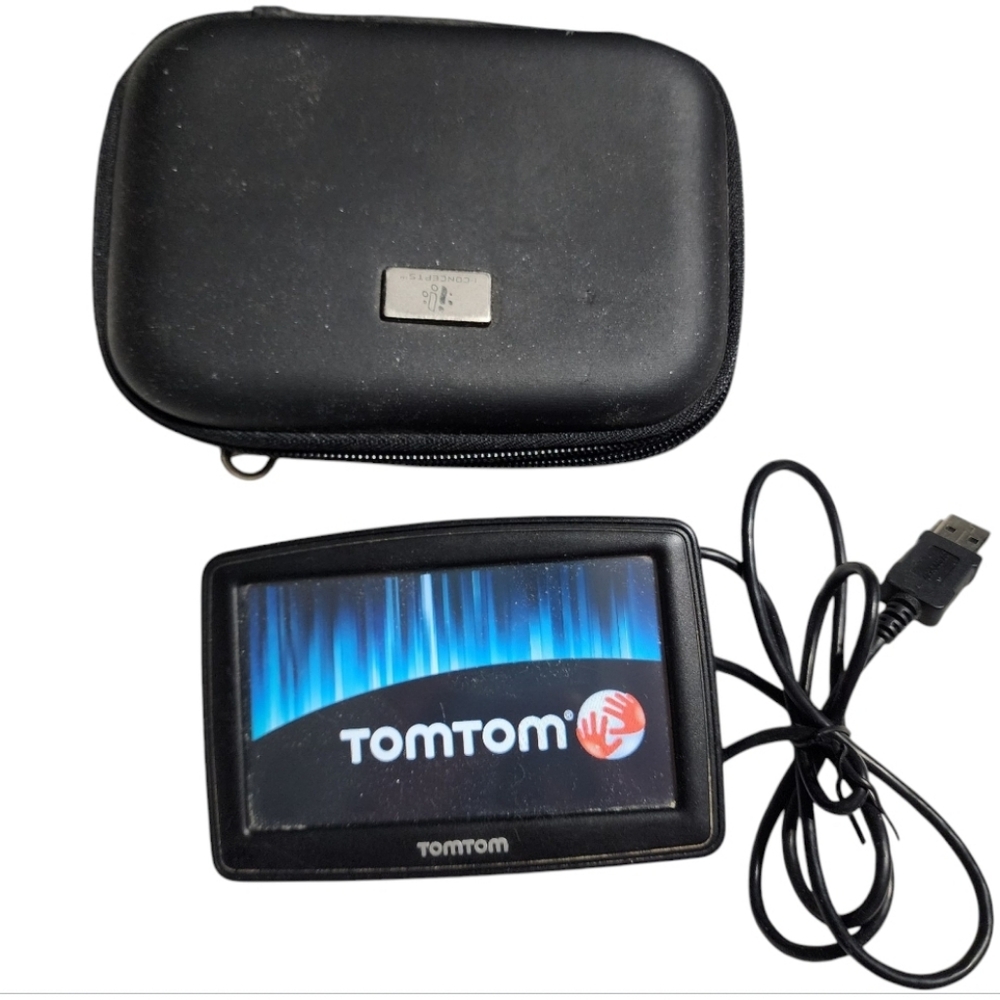 TomTom XL Model 4ET03 GPS Car Navigation System W USB Cord & Case Tested & Works